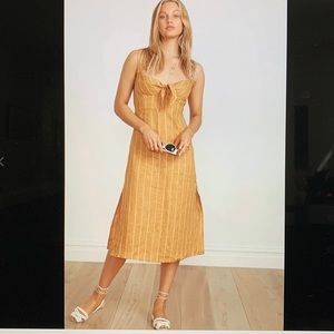 Faithfull the brand fiscardo midi dress size small linen - new with tags